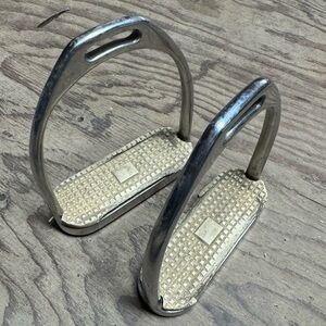 Silver English riding stirrups equestrian